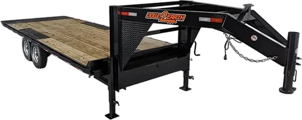 Down 2 Earth 102” X 22′ Deckover Hydraulic Tilt 14k GVWR – Gooseneck equipment driveover trailers