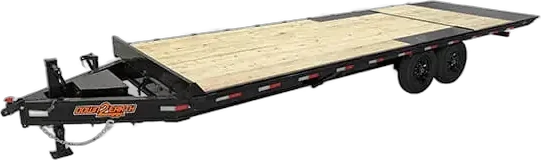 Down 2 Earth 102” X 26′ Deckover Hydraulic Tilt 14k GVWR Steel Deck equipment driveover trailers