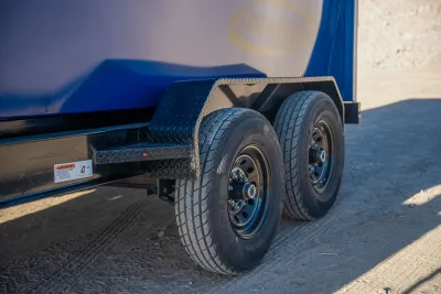 Dura-Haul RKO, RKO Gooseneck Rolloff Dump Trailer Blue Axles Detail