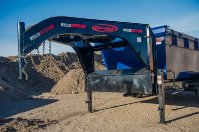 Dura-Haul RKO, RKO Gooseneck Rolloff Dump Trailer Blue Gooseneck detail