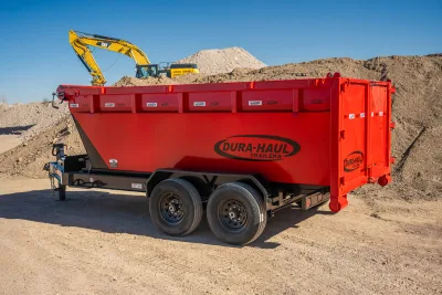 Dura-Haul RRO, RRO-Rolloff Dumpster Trailer Red Angle view