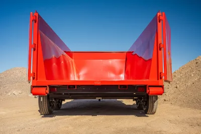Dura-Haul RRO, RRO-Rolloff Dumpster Trailer Red Bin Detail
