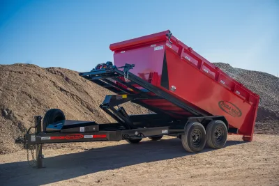 Dura-Haul RRO, RRO-Rolloff Dumpster Trailer Red Angle view
