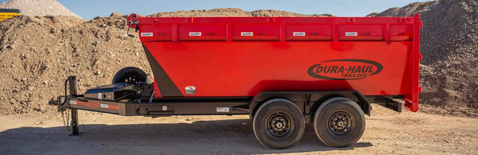 Dura-Haul RRO, RRO-Rolloff Dumpster Trailer Red Side view