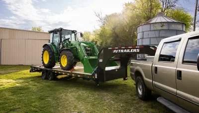 PJ Low-Pro Flatdeck With 7K Singles gooseneck deckovers trailer, photo 3
