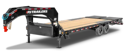 PJ Low-Pro Flatdeck With 7K Singles gooseneck deckovers trailer