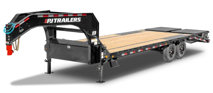 PJ Low-Pro Flatdeck With 8K Singles gooseneck deckovers trailer