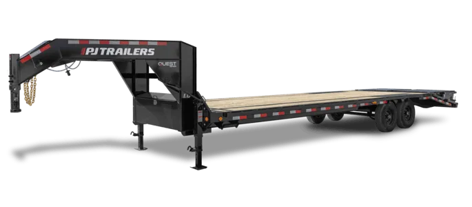 PJ Quest Flatdeck With Singles gooseneck deckovers trailer